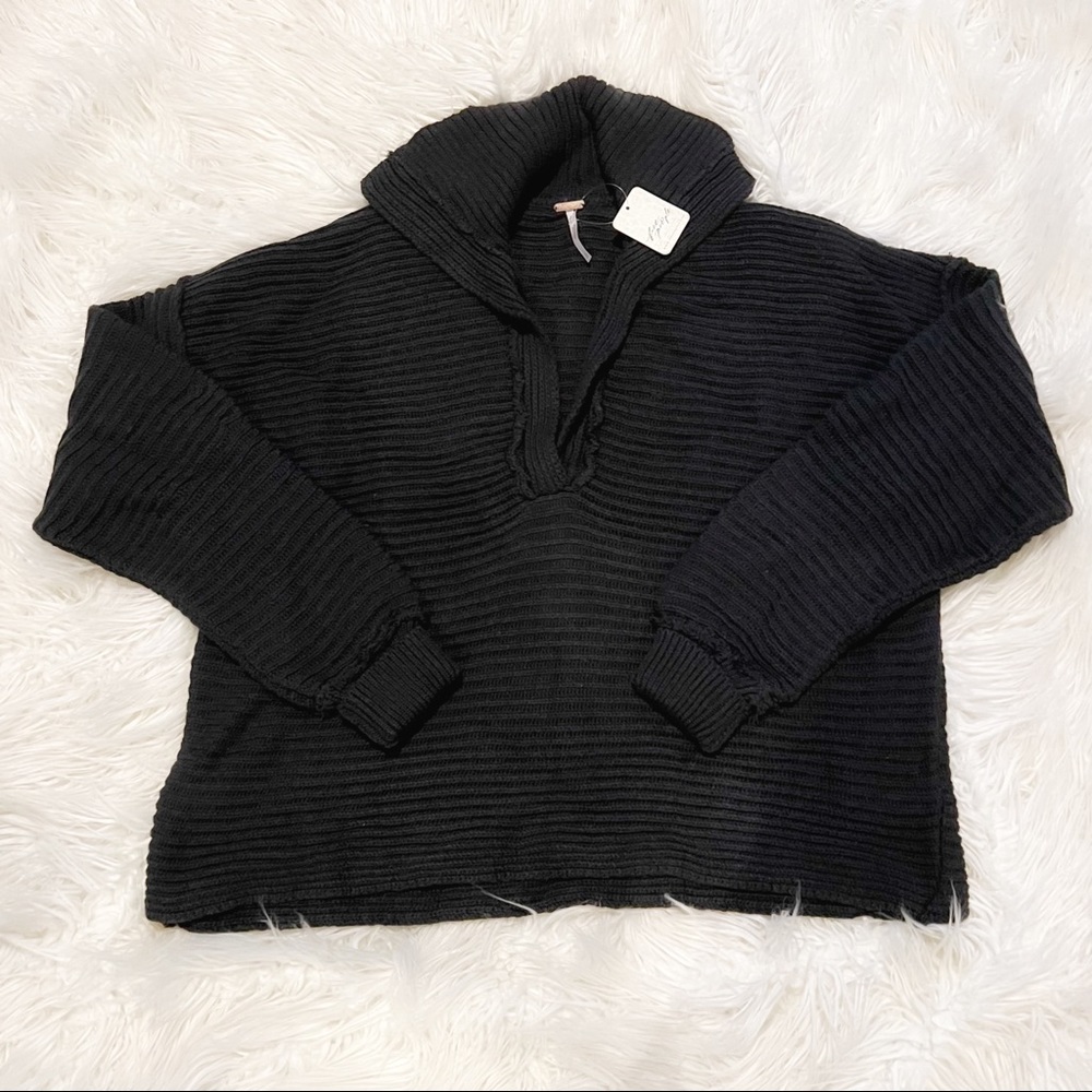 Free People Marlie Pullover Sweater Black - Picture 3 of 7